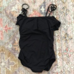 Black maternity gap one piece